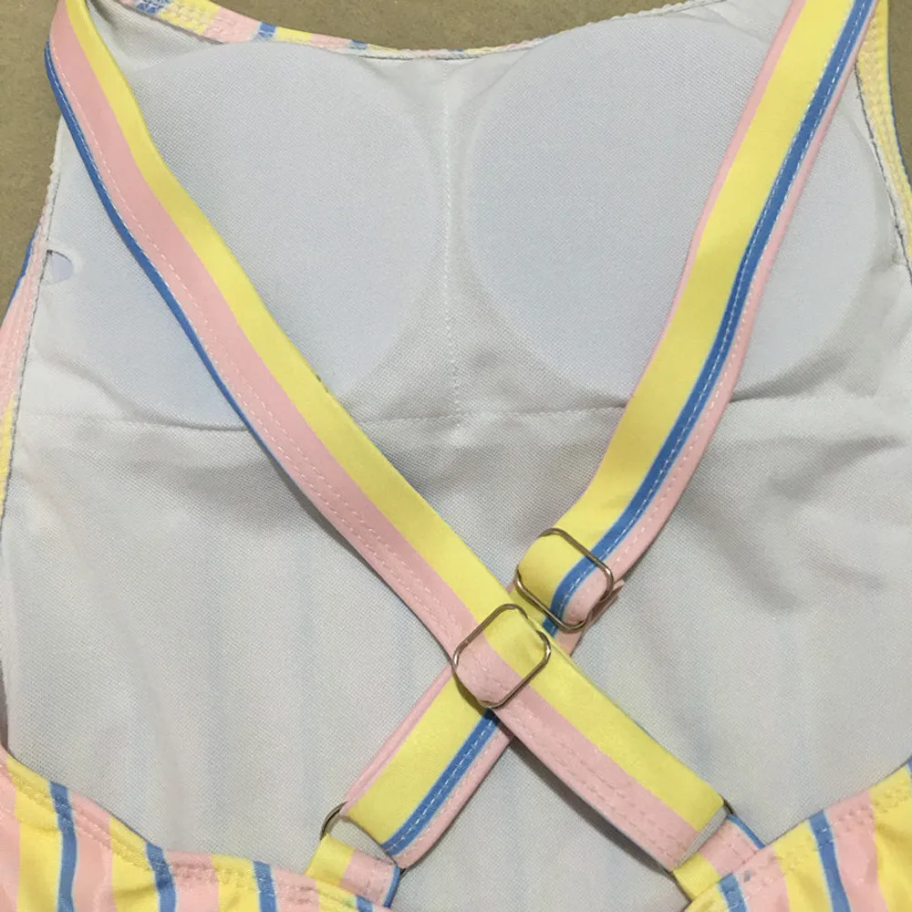 New 2019 Sexy One Piece Swimsuit Female Tri-Color Stripe Bodysuit Brazilian SAGACE Swimwear Women Bathing Suit Swimming Wear | Спорт и
