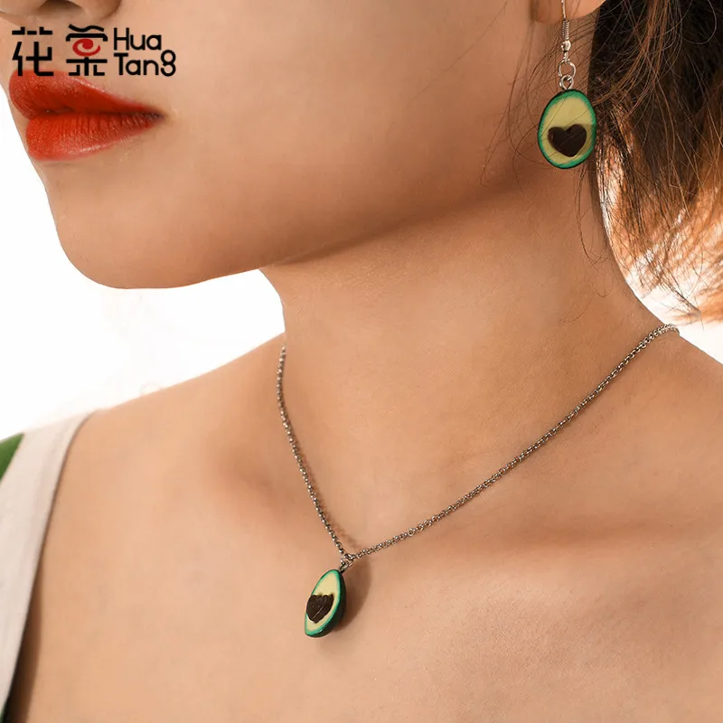 Ожерелье-цепочка женское в богемном стиле форме авокадо | Украшения и аксессуары