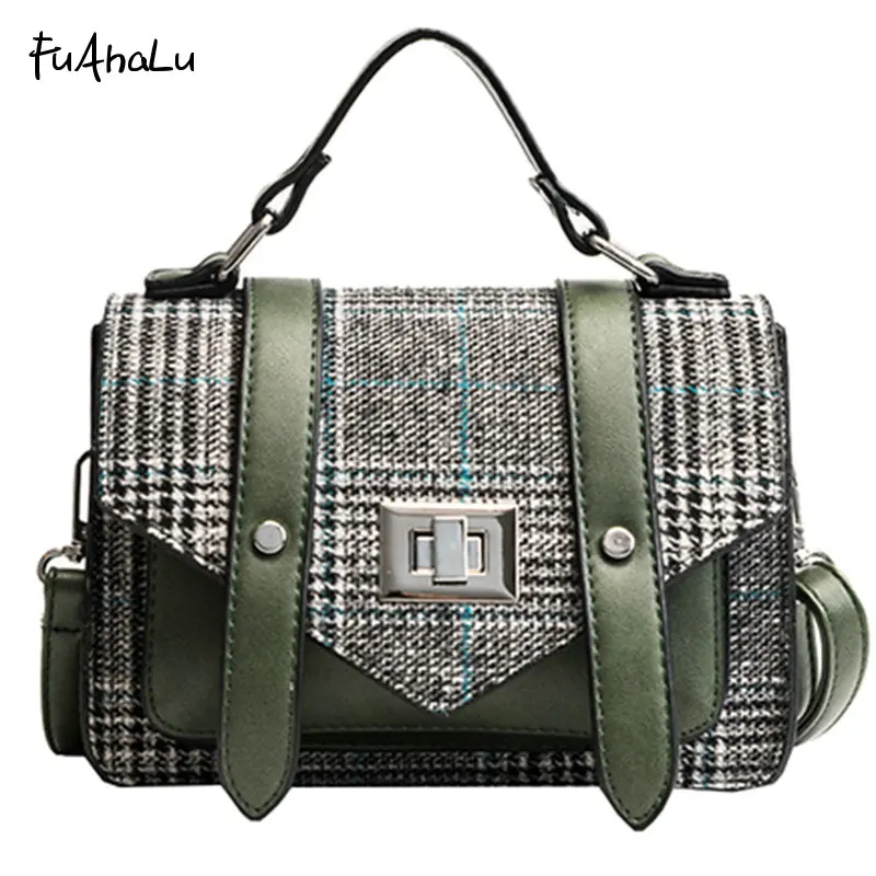

FuAhaLu Women's new fashion hit color personalized wild shoulder Messenger bag