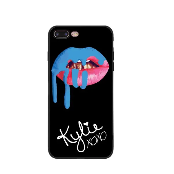 Черный Мягкий Силиконовый ТПУ чехол для телефона Kylie Jenner губная помада с