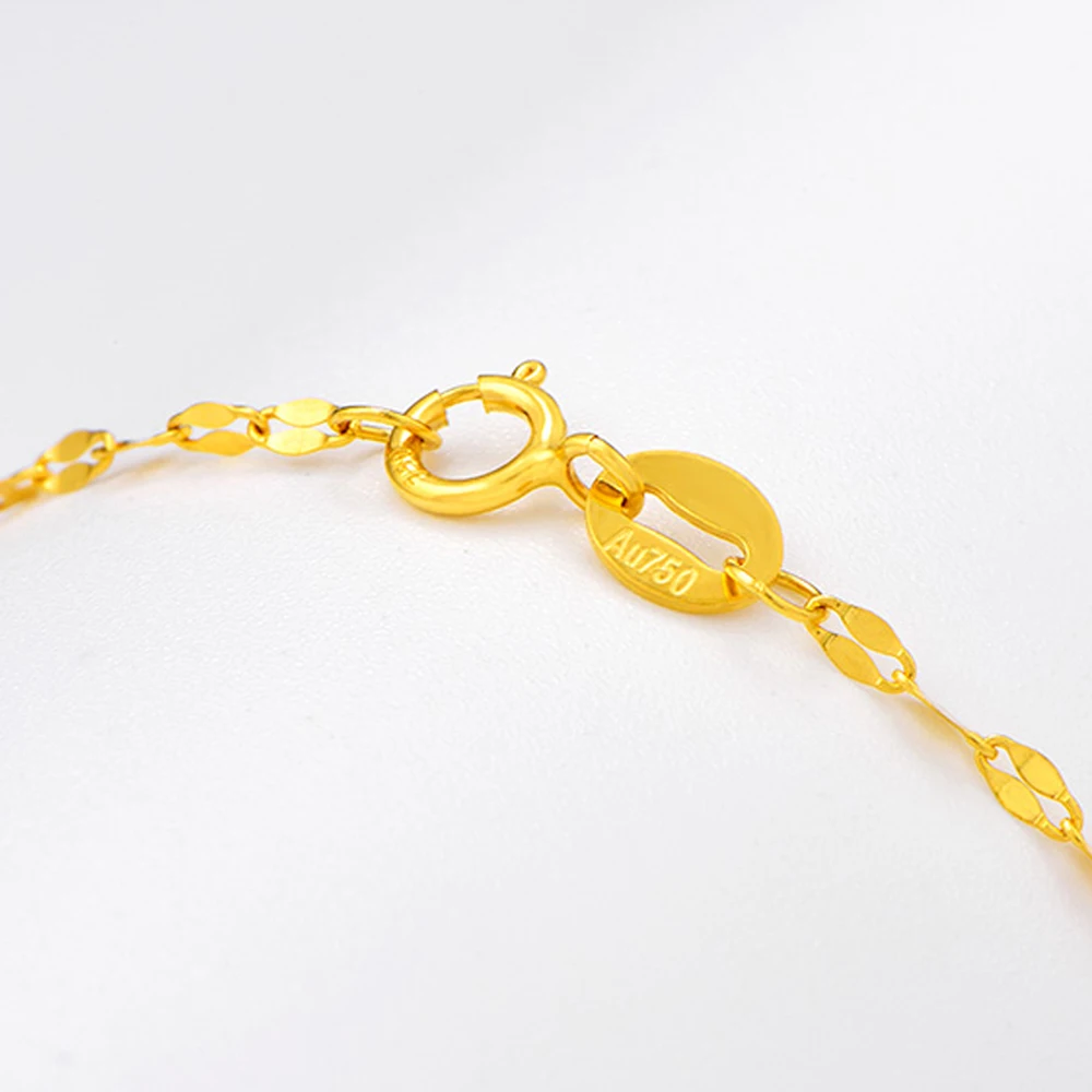 RINYIN изысканные ювелирные изделия подлинное 18K желтое золото ожерелье чистый AU750