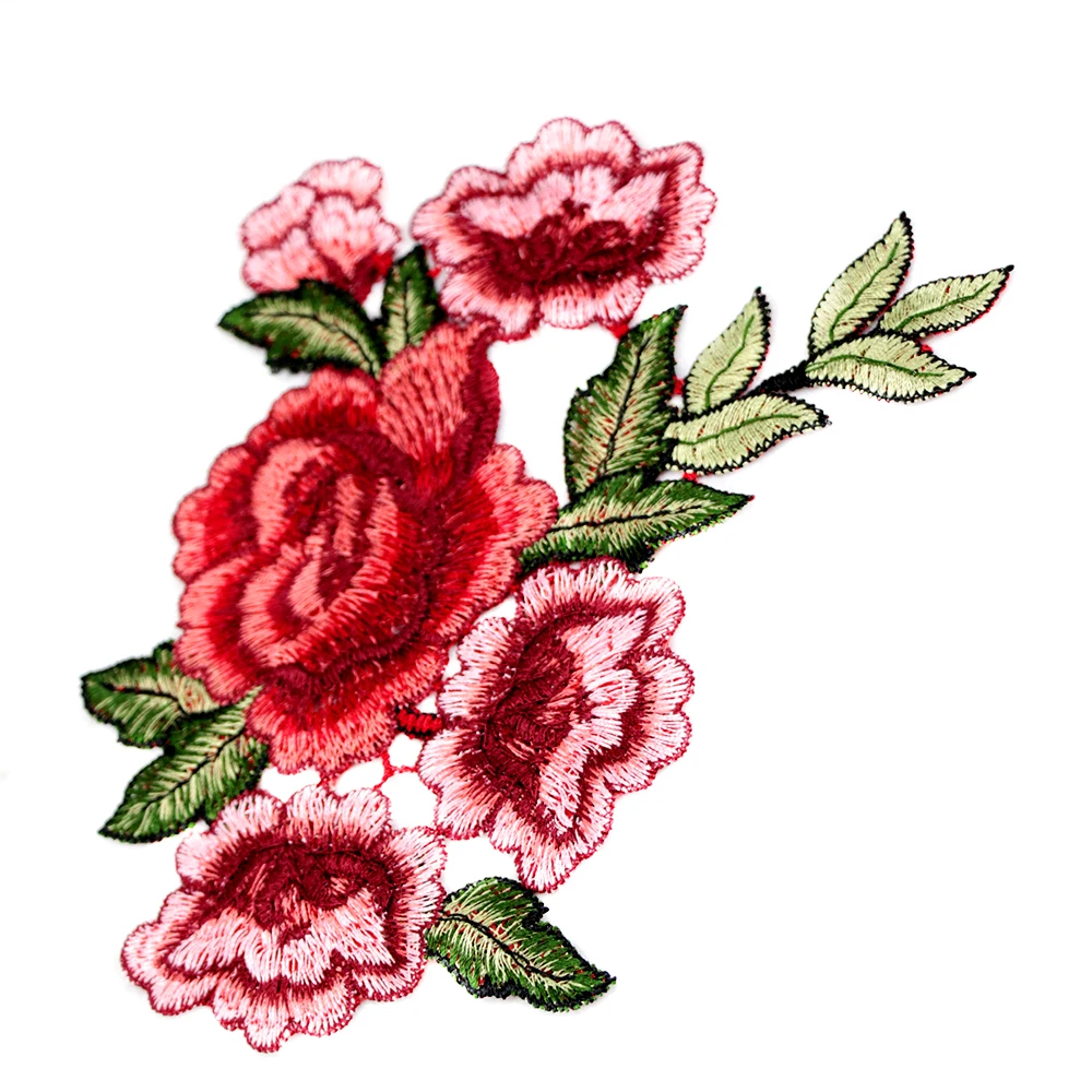 2 шт./компл. Розы Цветочный Воротник патч и милой аппликацией значок вышитая ткань