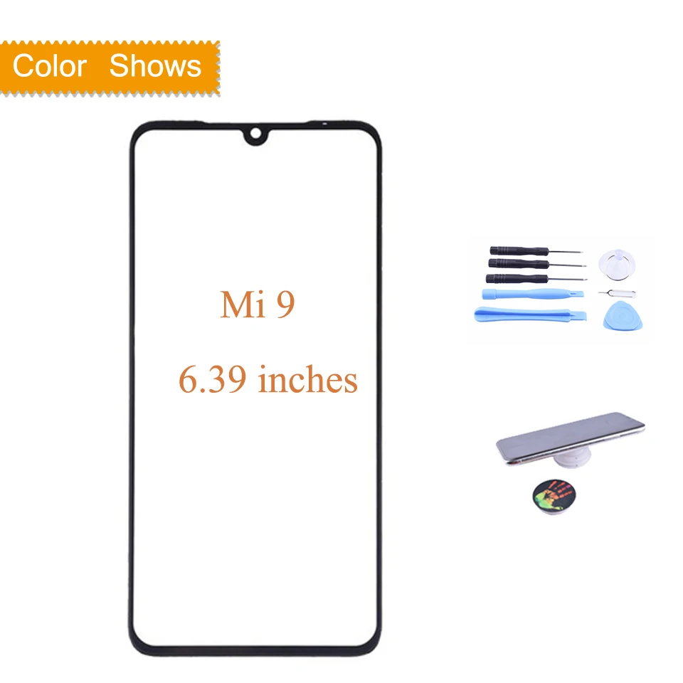 Mi9 with gift Для Xiaomi mi 9 mi 9 SE сенсорный экран панель передняя внешняя стеклянная линза сенсорный экран без ЖК-дисплея mi 9 mi 9SE Замена стеклянного объектива - Цвет: Mi9 with gift