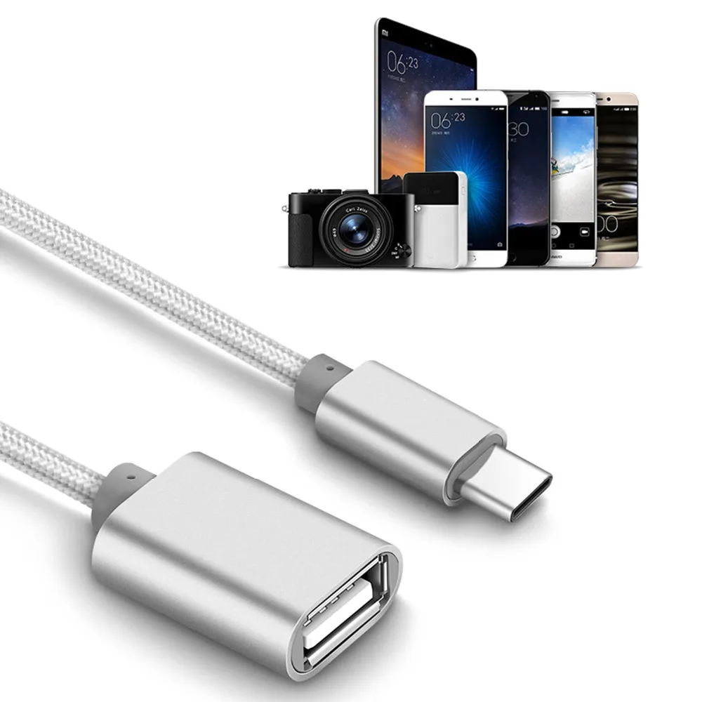 Besegad 2 шт. Тип usb C "папа" в USB 0 Женский адаптер OTG кабель для MacBook Pro Dell XPS 15 13 samsung - Фото №1