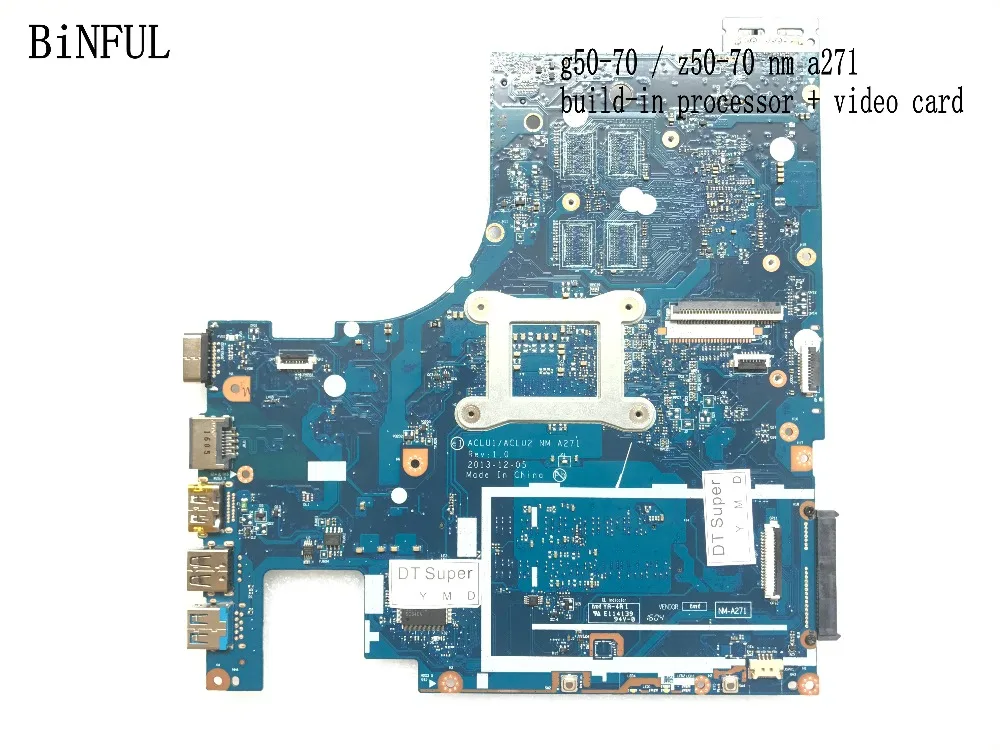 BiNFUL материнская плата для ноутбука ACLU1 / ACLU2 NM A271 LENOVO G50-70 ПК с процессором CELERON 3558u |