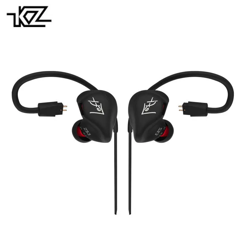 KZ ZS3 наушники Hifi съемный кабель в ухо шумоподавление спортивные с микрофоном для