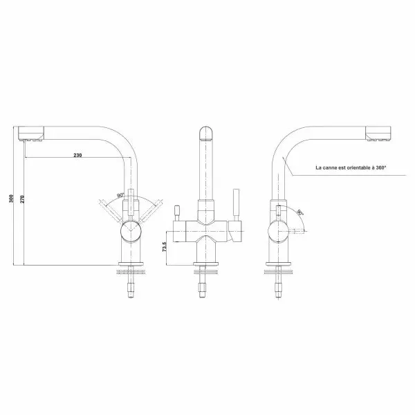 Rolya Ronda 3-Way кухонный кран осмоса три потока смеситель для мойки 3 Way фильтр для воды кран хром твердая латунь