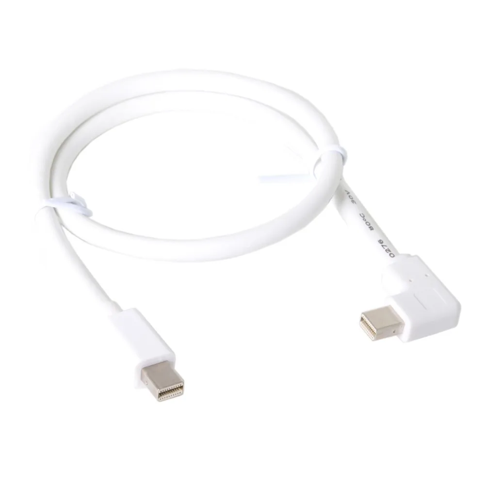 

Mini DP Displayport Male to Male Video cable 90 Degree angled 50cm white color