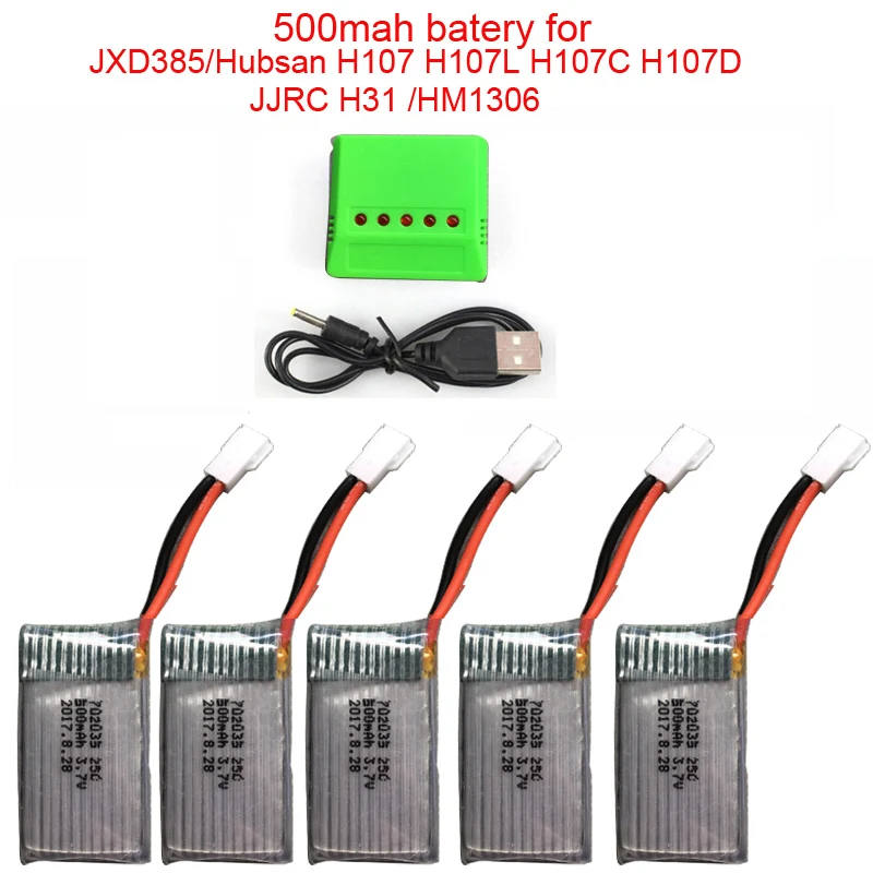 Аккумулятор JXD385 для радиоуправляемых игрушек батарея Lipo 500 мАч 20C H107 H107L H107C H107D V252