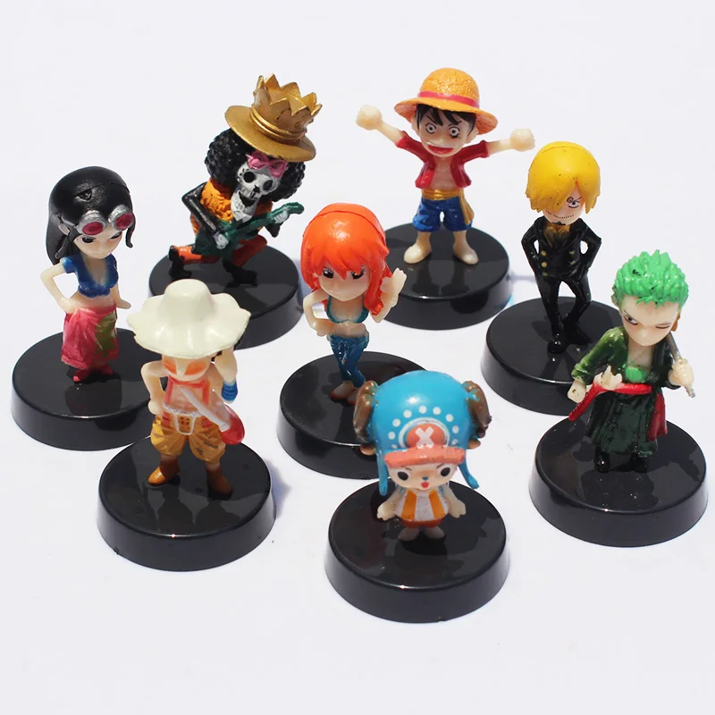 8 шт./лот 5 см аниме новая версия OP Luffy Nami Usopp Robin Chopper Sanji Zoro Brook Симпатичные