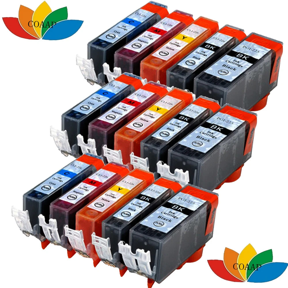 15x совместимый чернильный картридж pgi225 cli226 для canon PIXMA IX6520 MX882 MX892 MG8220 MG5120 MG5220 MG5320