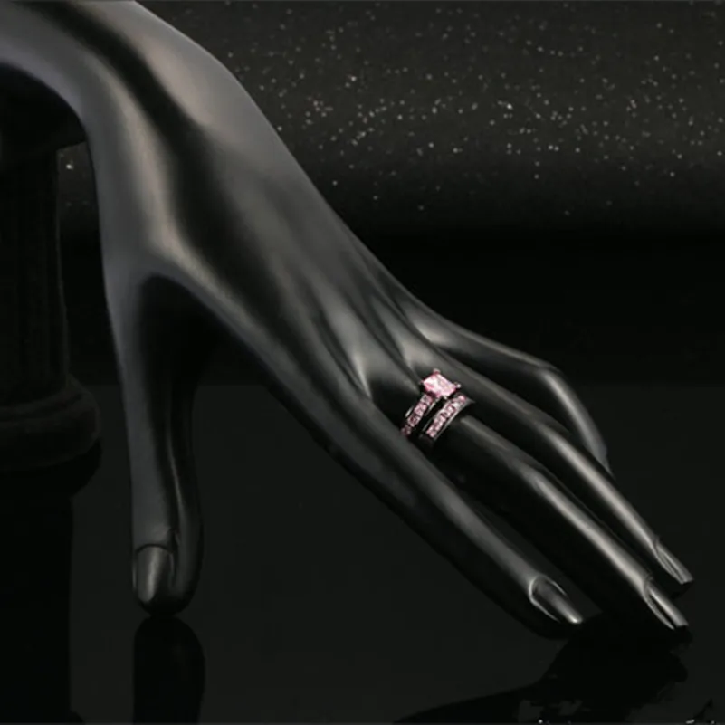 Кольца СС для женщин модные ювелирные изделия Черное золото 3 вида цветов розовое