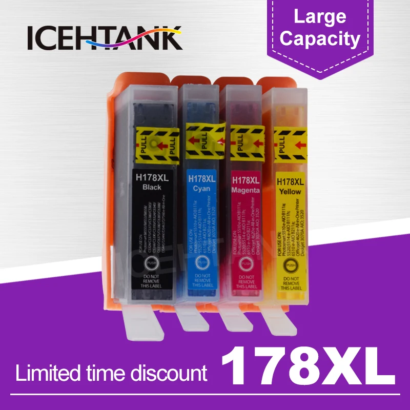 Восстановленный картридж для hp 178 178XL для принтера hp 178 Photosmart 5510 5515 6510 7510 B109a 3070a