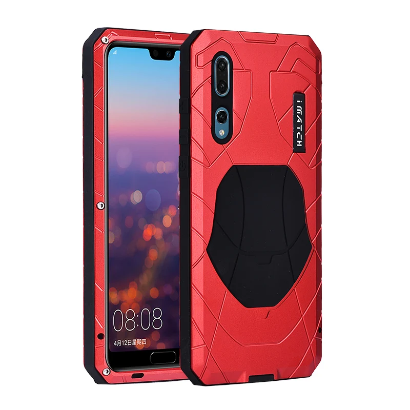 

Original IMATCH Daily Waterproof Case For Huawei P20 / P20 Pro Luxury Metal Silicone Cover Coque 360 Full Protection Phone Cases