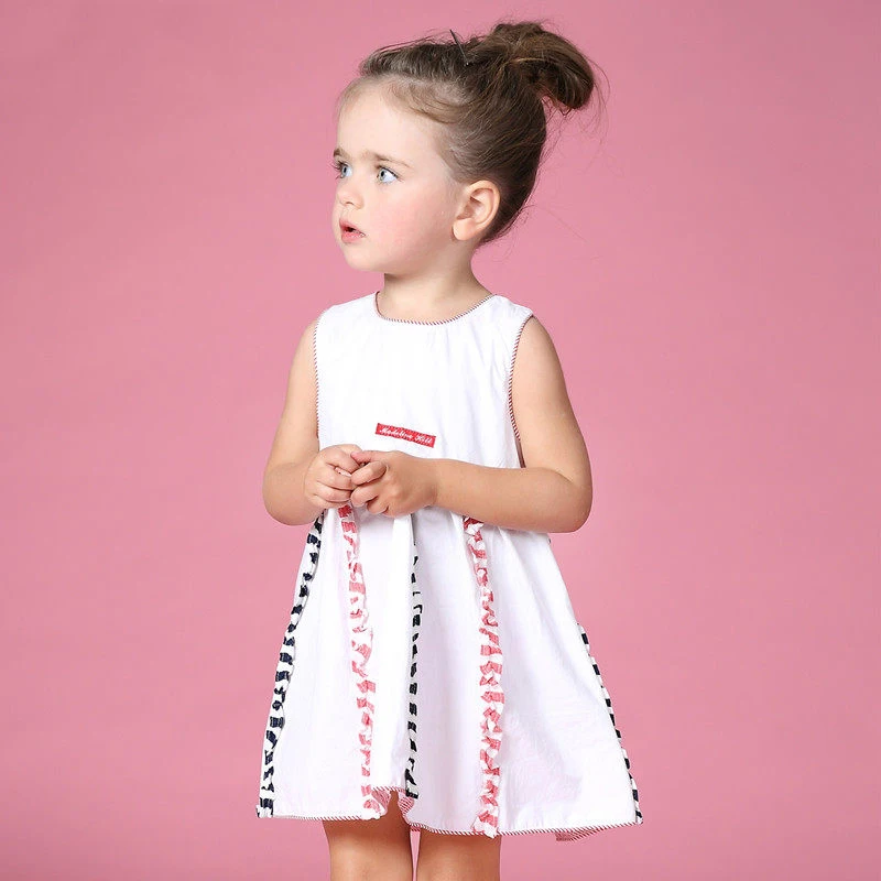 2016 Summer Dress Girls Clothes Baby Kids Cotton Frock Designs Rainbow Colorful For Age 2 4 5 6 7 8T Years Old | Детская одежда и