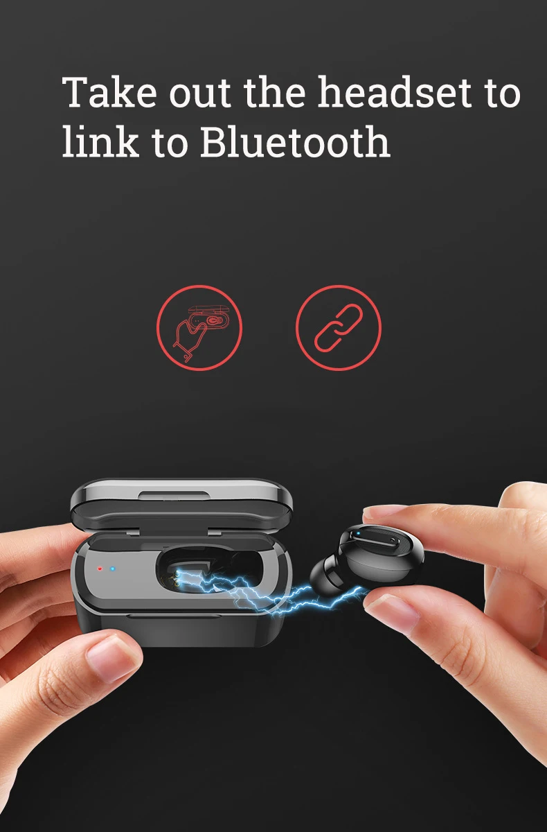 TWS True беспроводные наушники стерео Bluetooth 5,0 наушники мини TWS водонепроницаемые головные уборы с 2200 мАч банк питания может заряжать телефон