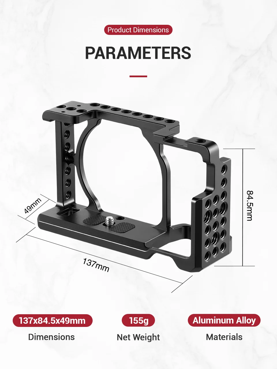 Клетка для камеры SmallRig для sony A6000/A6300/A6500 ILCE-6000/ILCE-6300/A6500/Nex-7 клетка из алюминиевого сплава для крепления штатива монитор-1661
