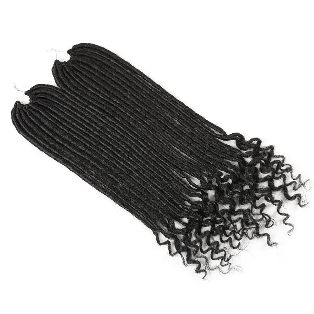 #1 Золотая красавица 1" мягкие Faux locs Curly End вязание крючком плетение волос синтетические волосы наращивание 12 корней/упаковка богиня замки - Цвет: #1