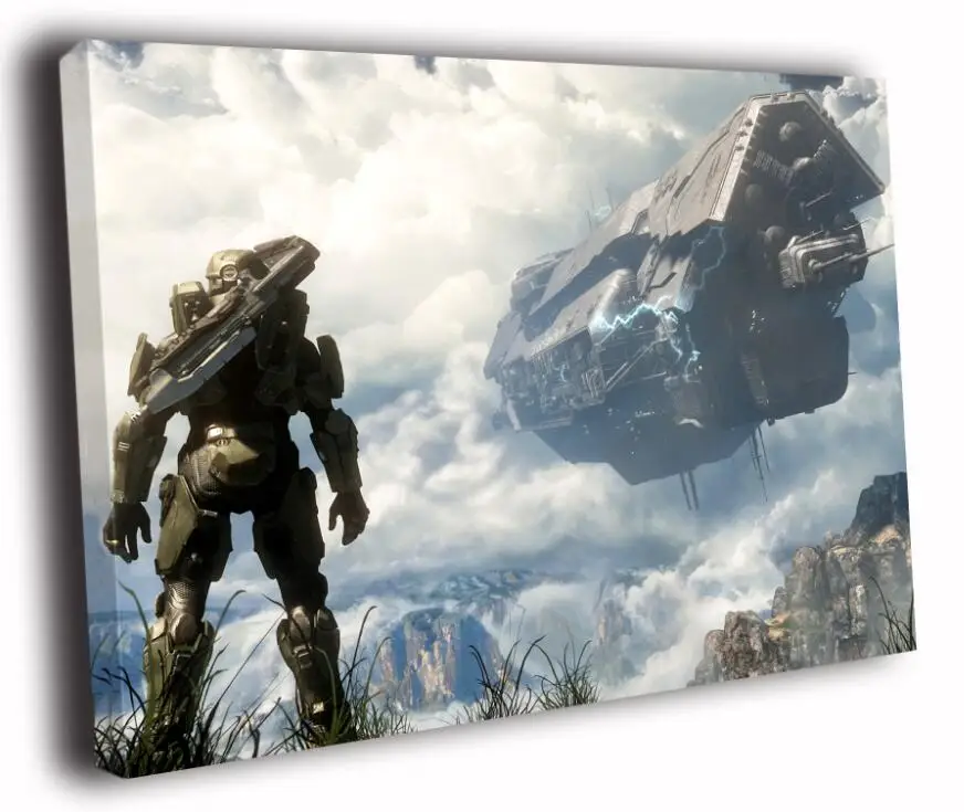 Halo 4 Master Chief видео игры холст без рамы плакат H5D9316|Рисование и каллиграфия| |