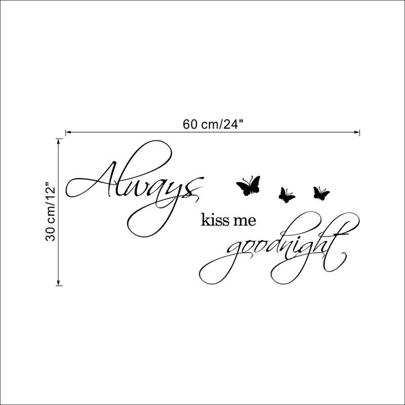 Наклейки на стену с цитатами всегда целуй меня виниловые Стикеры сделай сам для