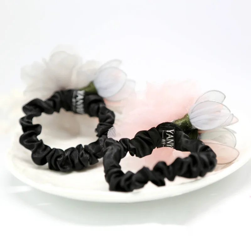 Корейская Мода Красота Милая пряжа цветок шнурок для волос бабочка голова мяч