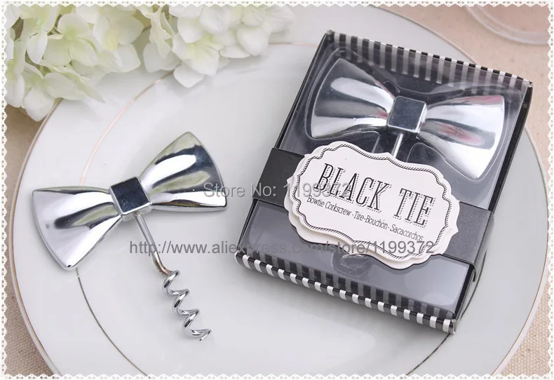 100 шт. бесплатная доставка черный дизайн галстука открывалка для бутылок с