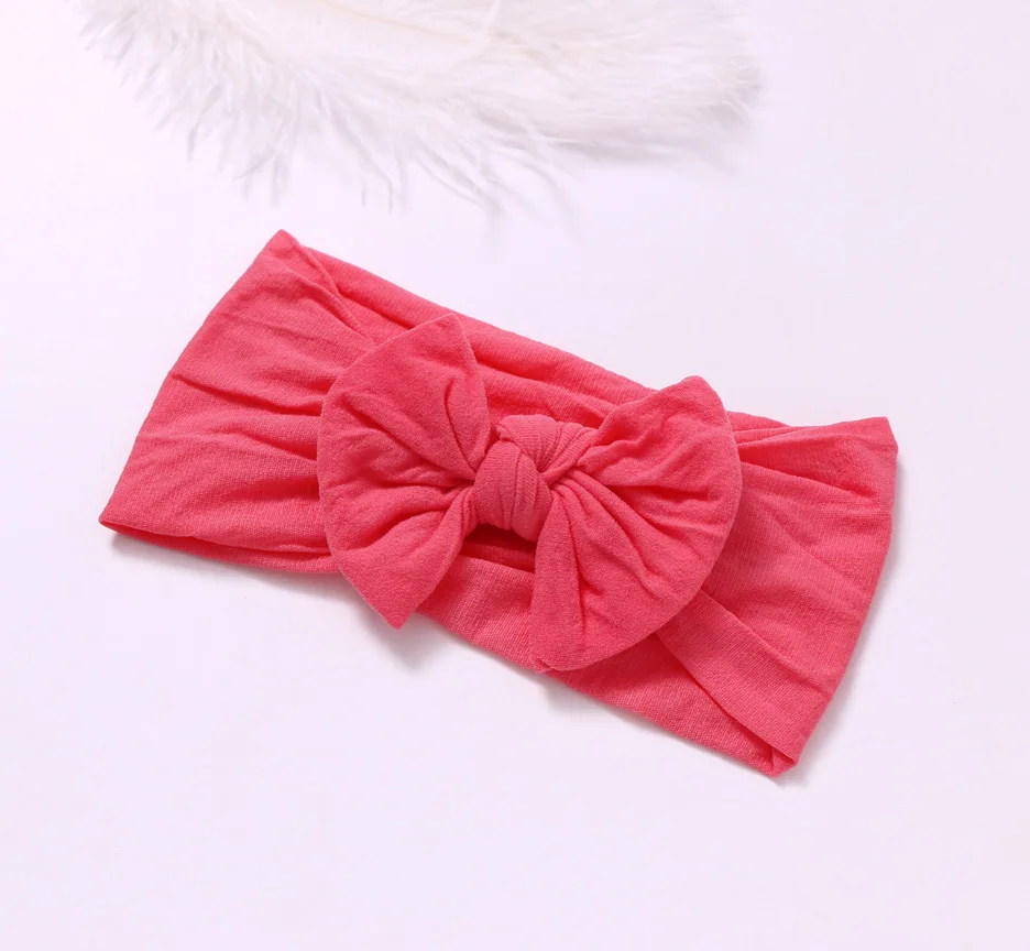 Style C-Coral Нейлон обруч с бантом, универсальный размер, Узел Лук нейлоновые оголовья, широкие нейлоновые головные уборы вы выбираете цвет - Цвет: Style C-Coral