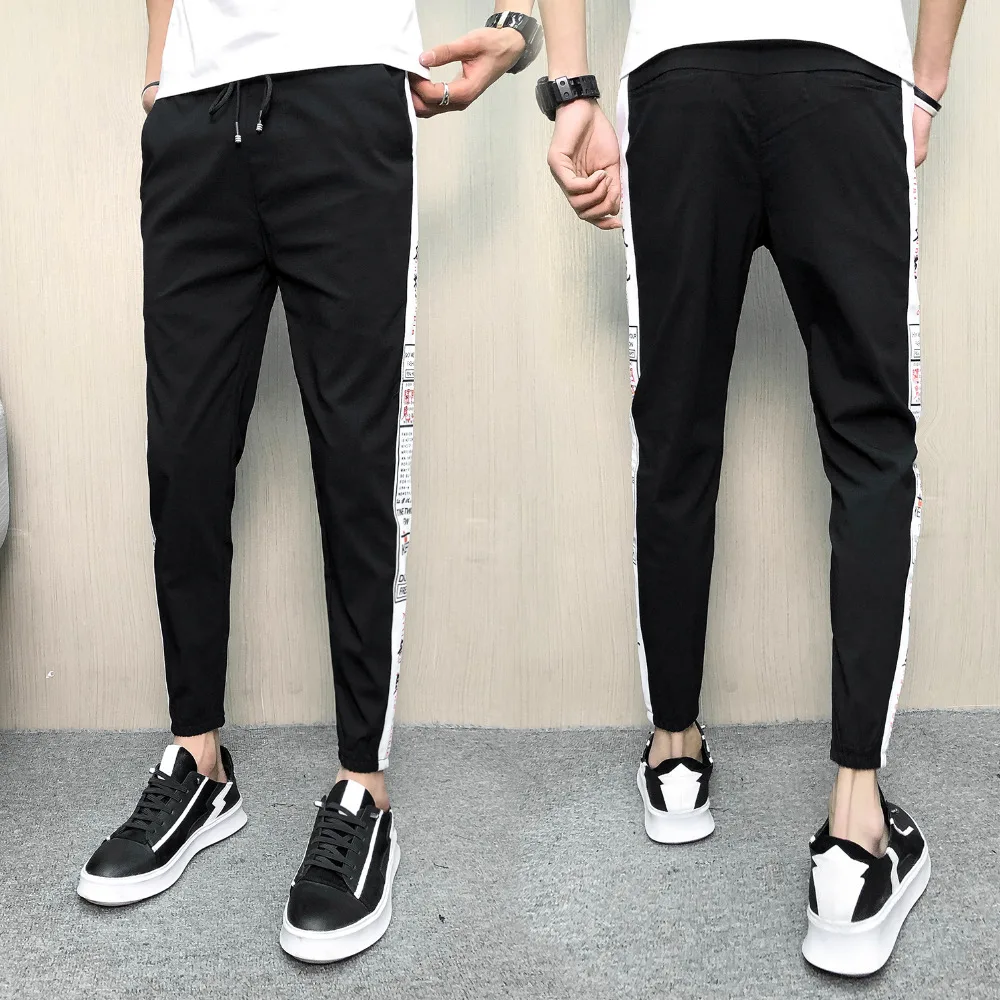 Мужские брюки для бега pantalones hombre Классические облегающие в полоску 2019|Узкие
