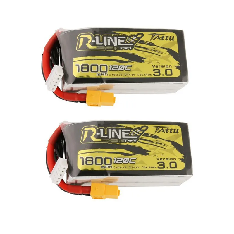 2PCS 1/2/4 шт. TATTU R-LINE Версия 3,0 14,8 V 1800 мА/ч, 120C 4S Lipo Батарея XT60 Разъем для RC пульт дистанционного управления Управление игрушки Запасные Запчасти Радиоуправляемый квадрокоптер - Цвет: 2PCS