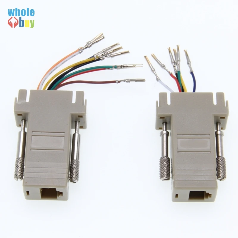 100 шт./лот DB9 женский RJ12 RJ45 для адаптер компьютера подключение 9-контактный разъем