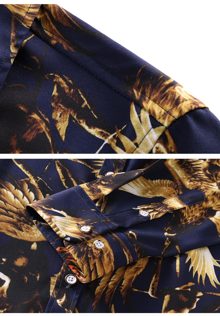 Мужские рубашки LONMMY 7XL Phoenix повседневные приталенные из полиэстера + хлопка с