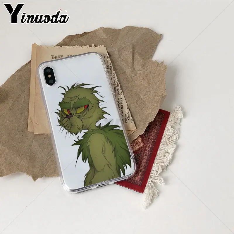 Yinuoda grinch Новое поступление Прозрачный чехол для телефона iPhone Xr XsMax 8 7 6 6S Plus Xs X 5 5S SE 5C чехол s