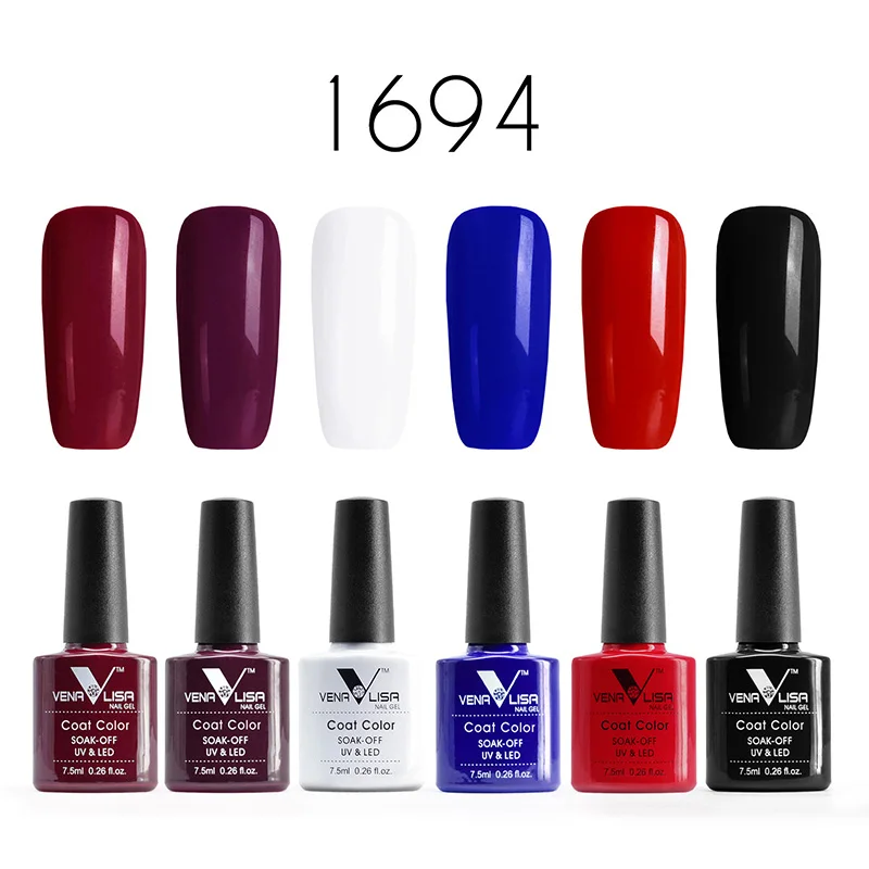 1694 Nail art soak off набор гель-лаков для ногтей VENALISA УФ СВЕТОДИОДНЫЙ Цветной Гель-лак для ногтей верхнее покрытие маникюр гель лак для ногтей гель основа - Цвет: 1694