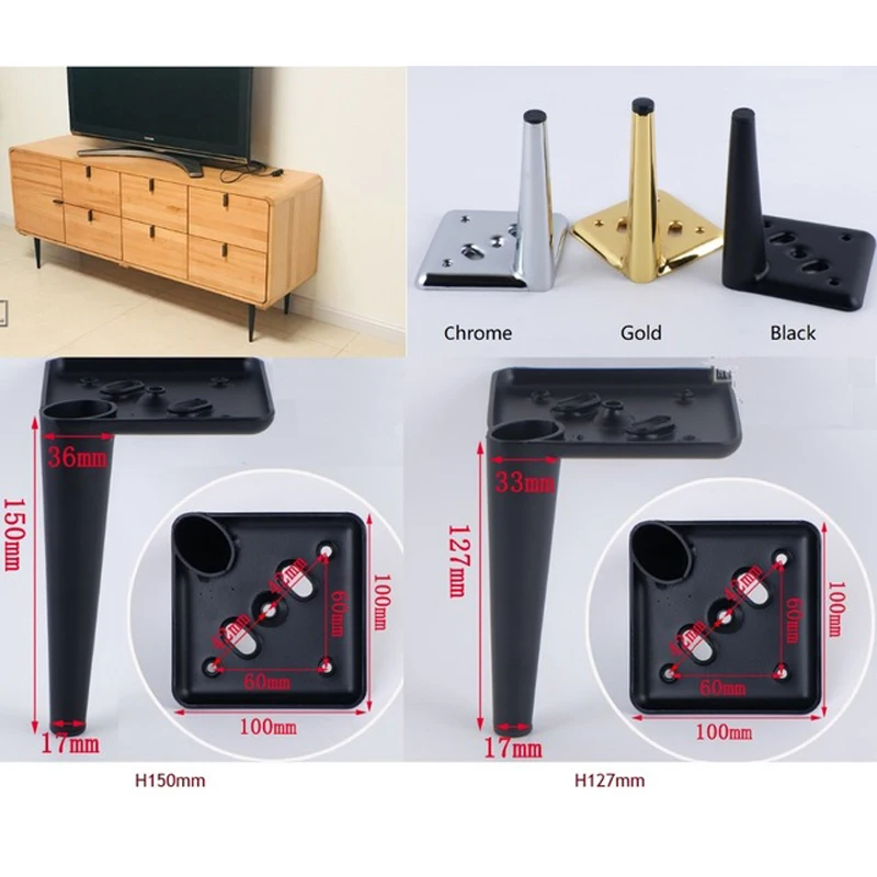 4 шт. Тумба для телевизора диван шкаф мебель ножки винты конус квадратная