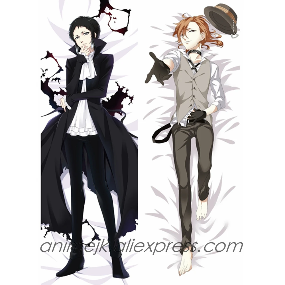 Online Anime JK Bungo Sokak Köpekleri Akutagawa Ryuunosuke Nakahara Chuuya Dakimakura Erkek Vücut Yastık Kucaklama Yastık Kılıfı