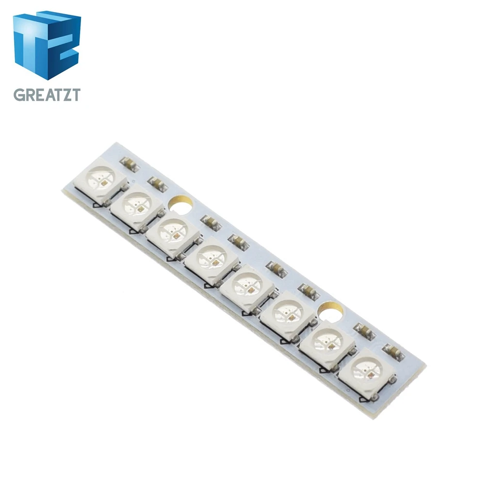 TZT Дэн 1 шт. stick 8 канала WS2812 5050 RGB подсветкой Встроенный полный цвет приводом Совет