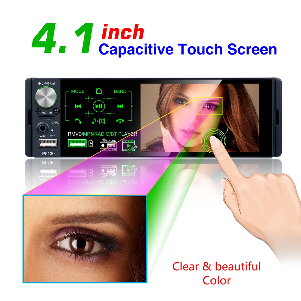 Автомагнитола LTBFM 1 din RDS Media MP5 плеер Bluetooth 1Din 4 &quotHD сенсорный экран FM-приемник USB
