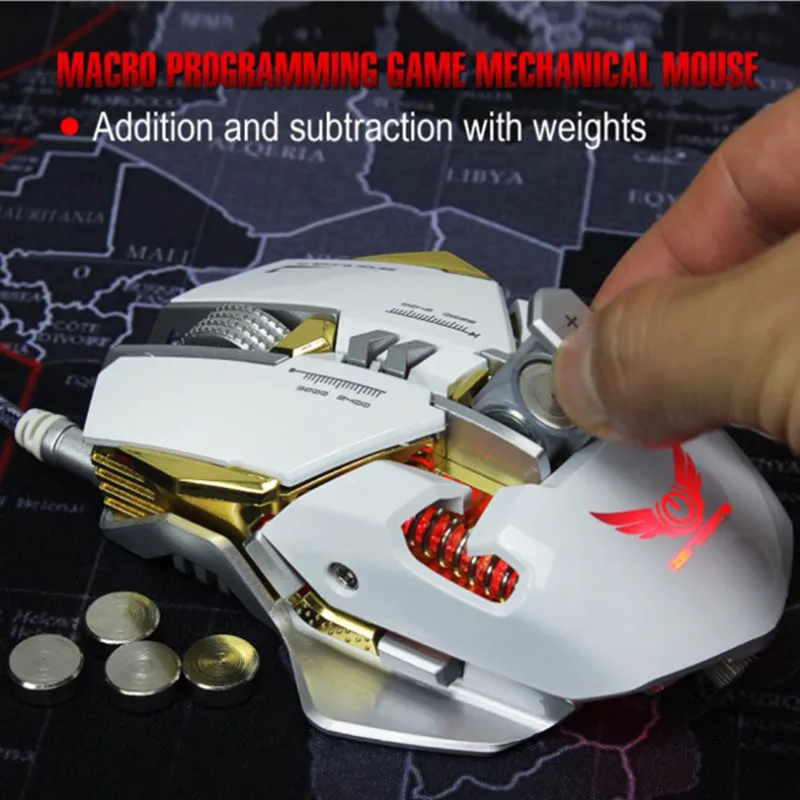Крутая Проводная оптическая программируемая игровая мышь AVAGO 704 чип 20 миллионов