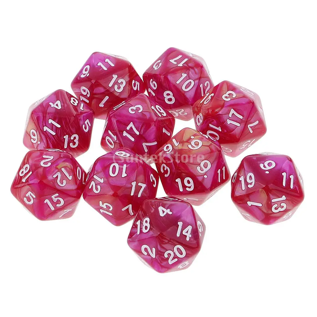 10 шт. 20 сторонних игральных костей D20 многогранные игральные кости для подземей и