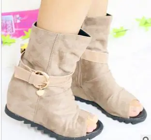 The new 2013 fish mouth short boots higher inside wedge ankle Free Shipping | Обувь