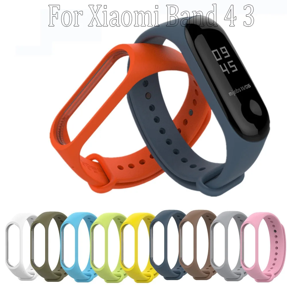 Ремешок силиконовый для XIAOMI Mi Band 4 3 мягкий спортивный классический регулируемый