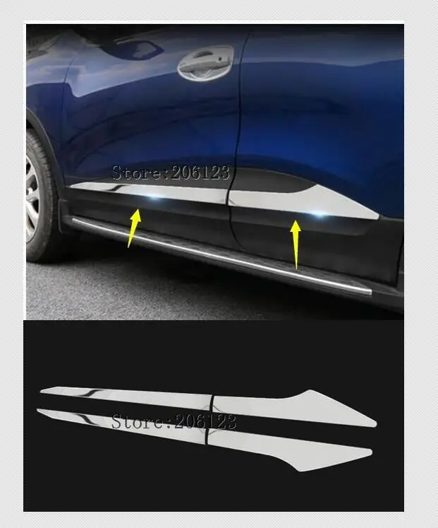 2015 2016 2017 2018 подходит для Renault Kadjar нержавеющая сталь боковая линия двери декор