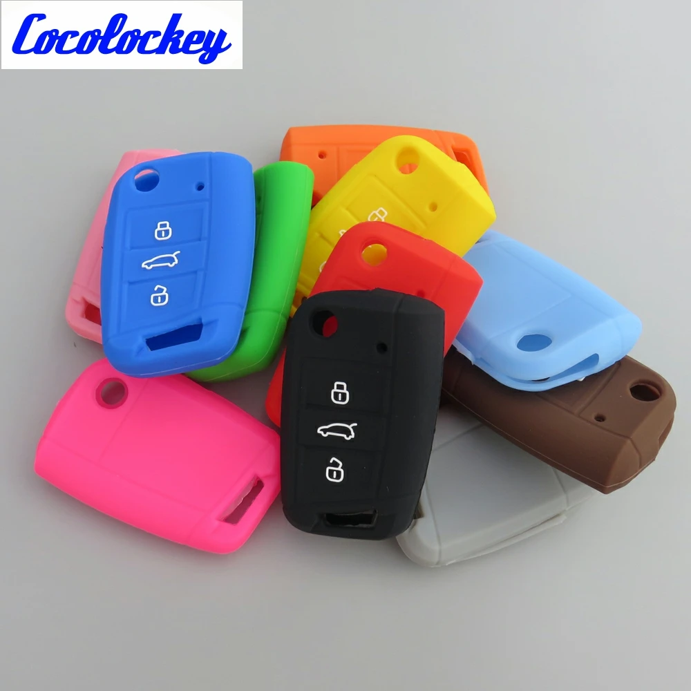 Cocolockey силиконовый чехол для автомобильного ключа защитный VW Golf 7 MK7 Skoda seat