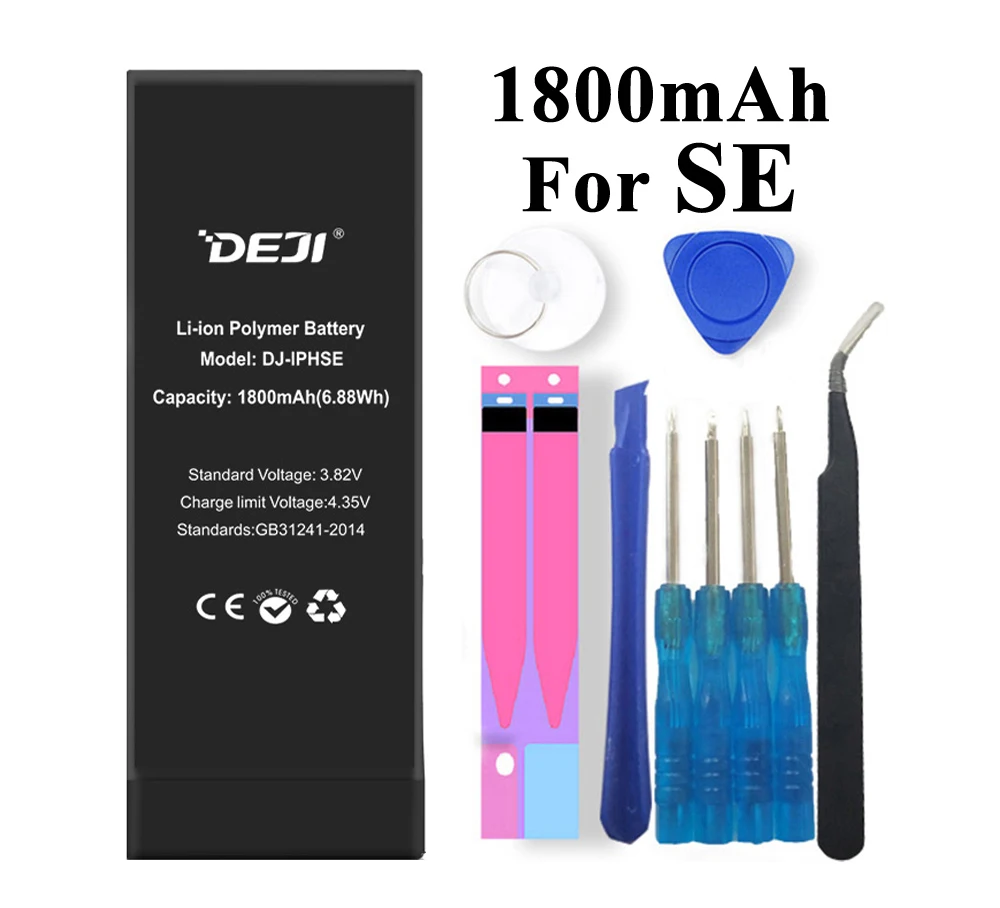 Deji аккумулятор для iPhone 5 5S SE iPhone5s 5G 1440-1800mAh Сменные литий-полимерные аккумуляторы+ инструменты для Apple iPhone SE 5S 5 батарея