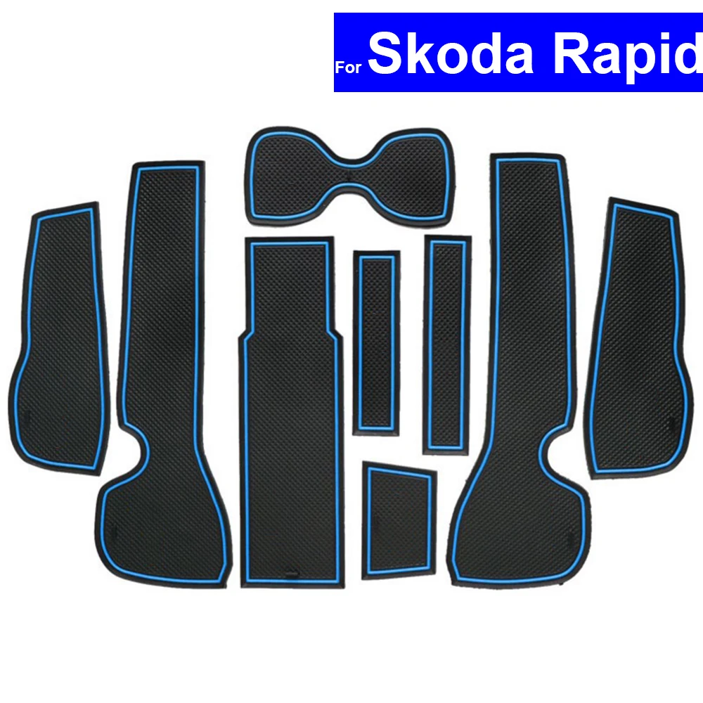 Противоскользящие коврики для дверей ковров держатель чашки Skoda Rapid 1 4 6 2013 2014 2015