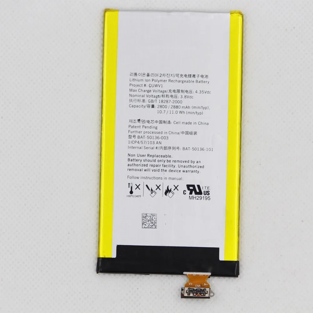 ISUNOO 20 шт./лот батарея для телефона BAT-50136-003 BlackBerry Z30 2800 мАч внутренняя замена