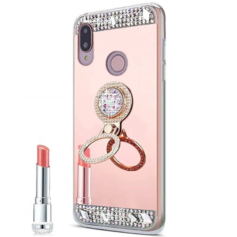Роскошный зеркальный чехол для телефона Honor 10 lite 8C 8X 7C 7A bling Для Huawei P20 P30 P Smart 2019 Y9 Y6
