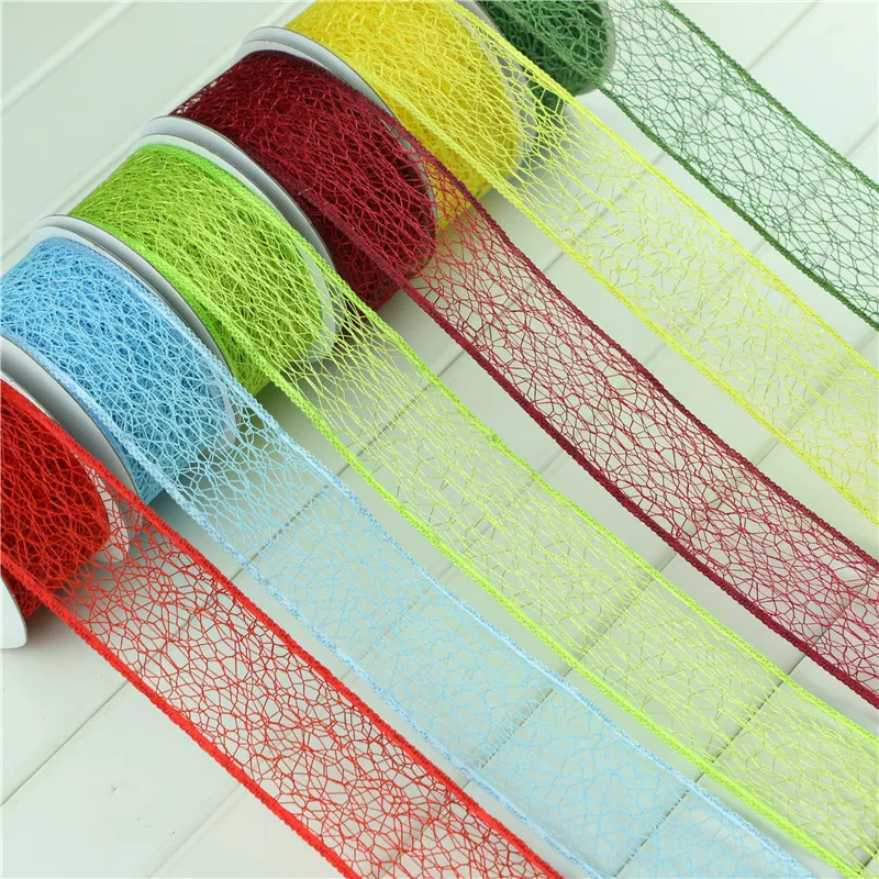 Бесплатная Доставка Оптом 38 мм чистая лента из органзы 10 ярдов/рулон украшения