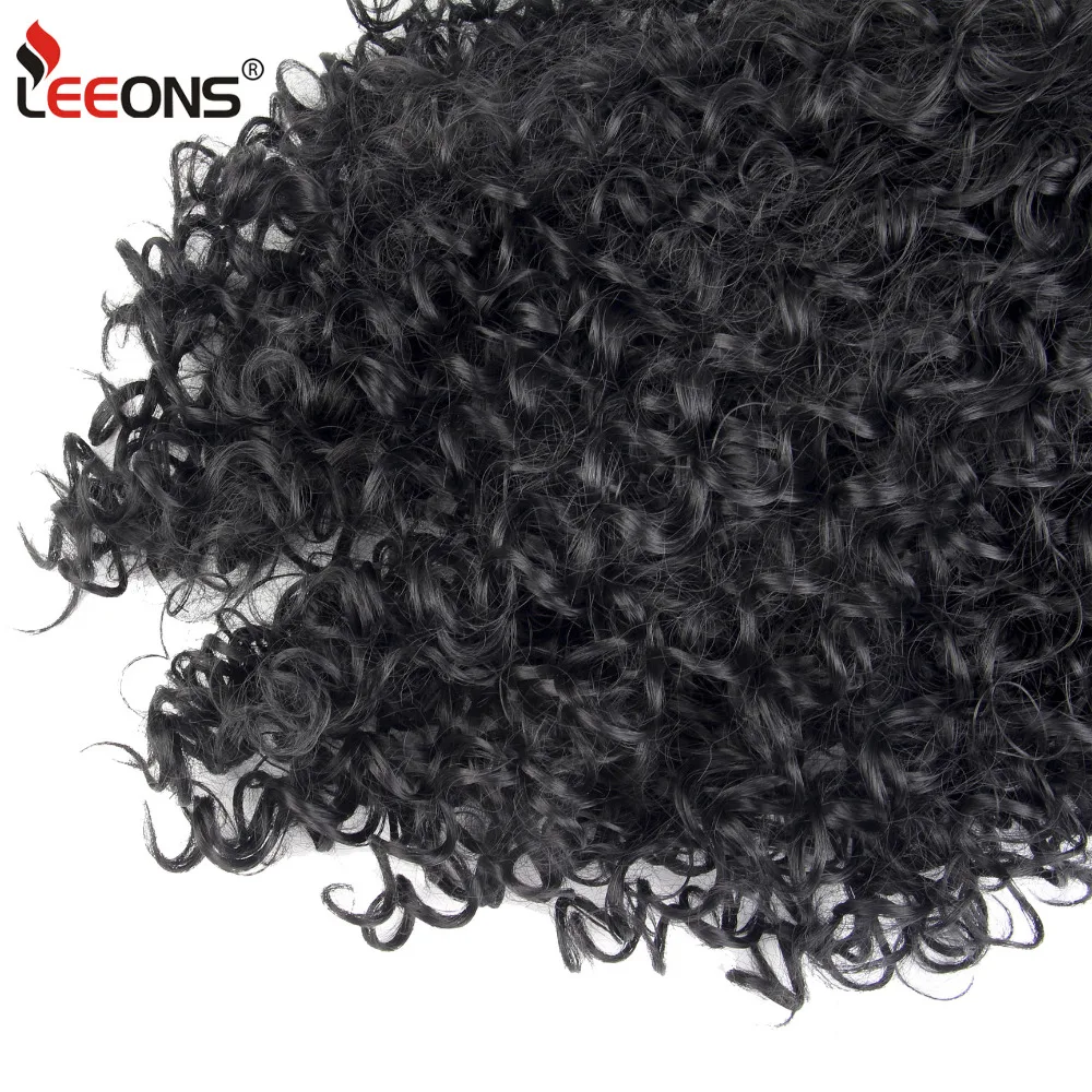 Leeons Long Bobo Kinky Curly Hair Wigs Natural Black Color Afro Wig Synthetic Jerry Styles 16 Inch 3 Colors | Шиньоны и парики