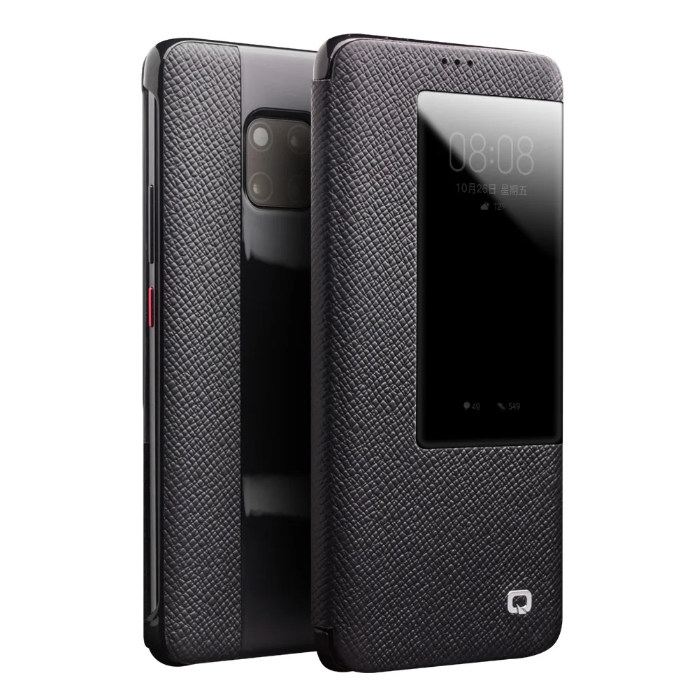 QIALINO, модный флип-чехол из натуральной кожи для huawei, матовый, 20 RS, роскошный чехол ручной работы с умным окном для huawei mate 20 Pro